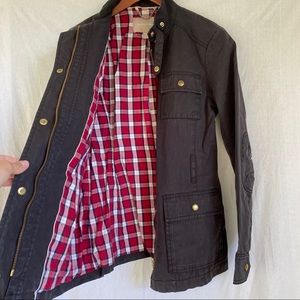 Banana Republic Grey Utility Jacket Plaid Interior